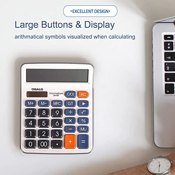 OSALO Taschenrechner, 12-stellig, großes LCD-Display, große Tasten, Büro-Tischrechner Large OS-6M – Bild 3