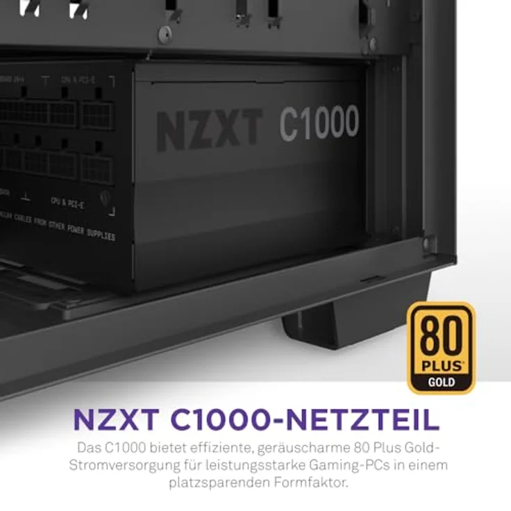NZXT C1000 Gold (2022) - PA-0G1BB-EU - 1000 Watt Netzteil - 80 Plus Gold Zertifiziert - DC-DC Technologie - Semi Modular Design - Ummantelte Kabel - ATX Gaming Netzteil – Bild 2