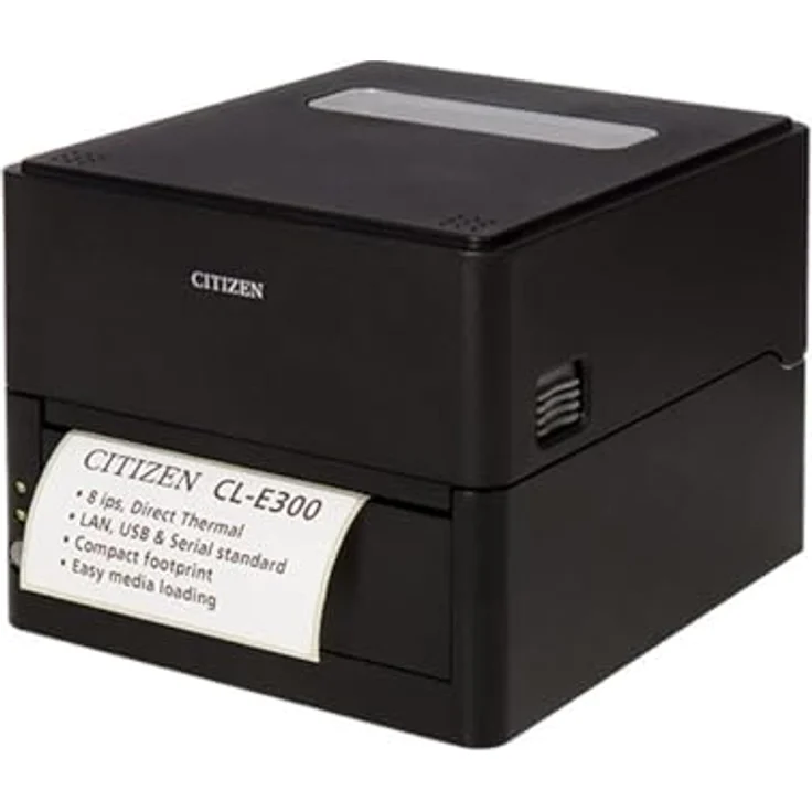 Citizen CL-E300, Etikettendrucker mit Thermodirekt-Technologie, 203 dpi, 200 mm/s, LAN, USB, seriell, Schwarz – Bild 4