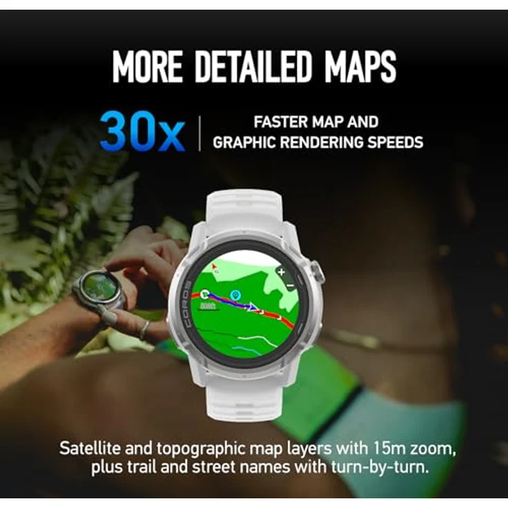 COROS APEX 4 GPS Sportuhr – 1,2" MIP-Touchscreen, 34 Tage Akku, globale Karten, 5 Klettermodi, Mikrofon, Lautsprecher (Weiß, 42mm) – Bild 5