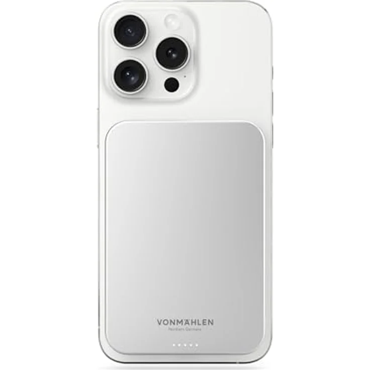 VONMÄHLEN Evergreen Mag, magnetischer Wireless Charger mit 5.000 mAh, Qi2-zertifiziert, Weiß – Bild 2