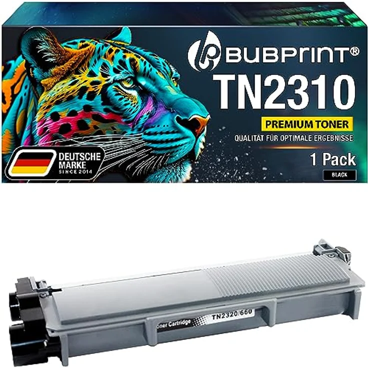 Bubprint Toner kompatibel mit Brother TN-2320 TN-2310, Schwarz, hohe Druckqualität und einfache Handhabung – Bild 1