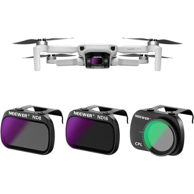 NEEWER ND Filterset 3er Pack, ND8+ND16+CPL für DJI Mavic Mini/Mini 2/Mini SE, mehrfach beschichtetes optisches HD Glas – Bild 1