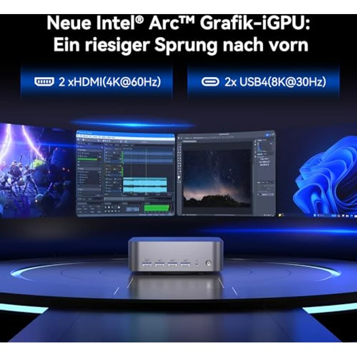 GEEKOM AI Mini PC GT1 Mega - Intel Core U9 185H, 32GB DDR5+2TB SSD, 4K-Displays, WiFi 7, BT5.4 – Bild 4