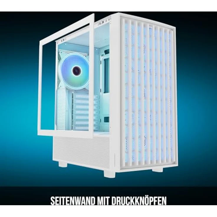 Modecom ATX Breeze ARGB Semitower Gehäuse, Weiß - PC-Gehäuse mit mehrfarbiger Beleuchtung und großem Platzangebot – Bild 5