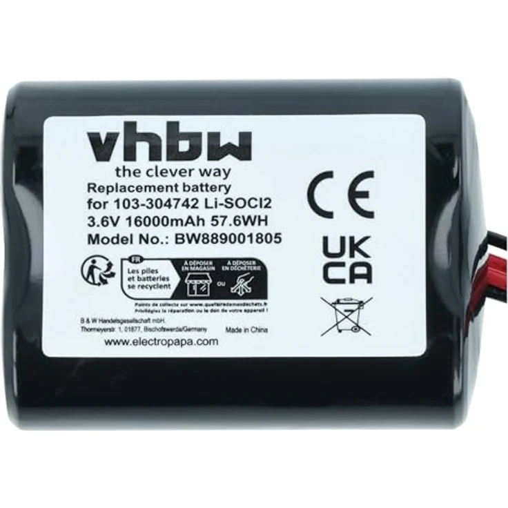 vhbw Batterie Ersatz für Fanso 103-304742, 16000 mAh, 3,6 Volt, nicht wiederaufladbar für Alarmanlage – Bild 5