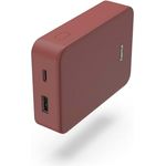 Hama Power Pack Colour 10", 10000mAh, 2 Ausgänge: USB-C, USB-A, Rot