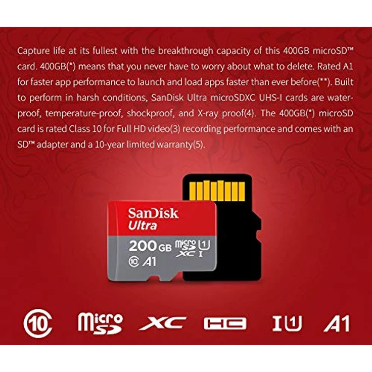 SanDisk Ultra 200GB microSDXC bis zu 90MB/Sek, Class 10 Speicherkarte – Bild 7