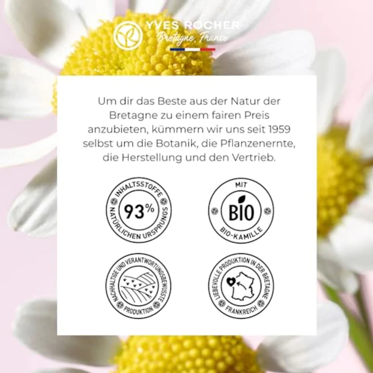 Yves Rocher PURE CAMOMILLE Pflegecreme | Creme für Gesicht & Körper | Feuchtigkeitscreme | sanfte Körpercreme | spendet Feuchtigkeit – Bild 5