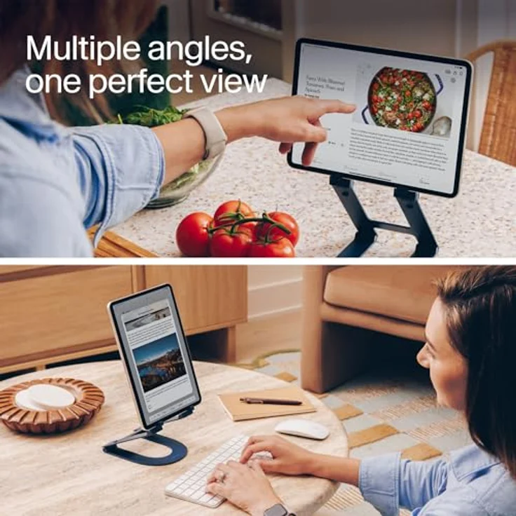 Twelve South Curve Mini Tablet-Ständer, tragbar, verstellbar, 15,2 cm, ergonomische Erhöhung, faltbar, leichtes Design, Schiefer – Bild 5