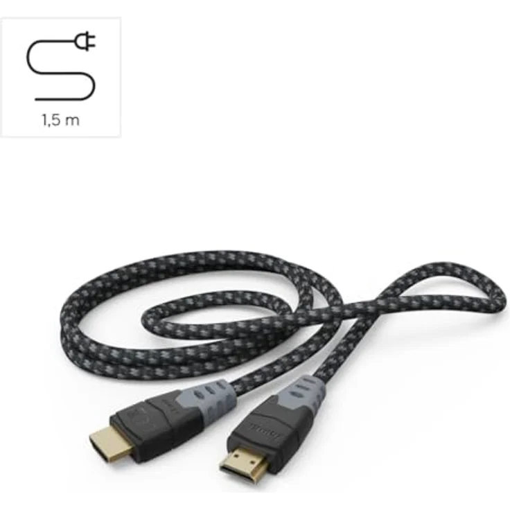 Hama 205445 High Speed HDMI-Kabel, Männlich Gerade, 48 Gbit/s, 8K, 1,5 m, vergoldet, Schwarz – Bild 4