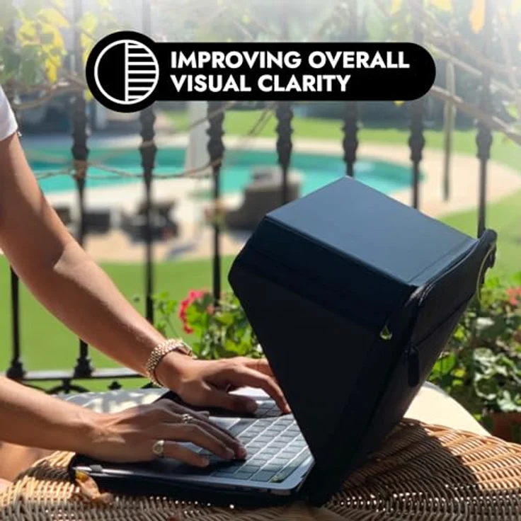 Philbert Danish Design Laptop-Sonnenschutz aus Hanf und veganem Leder, 15-16 Zoll, flexibel – Bild 5