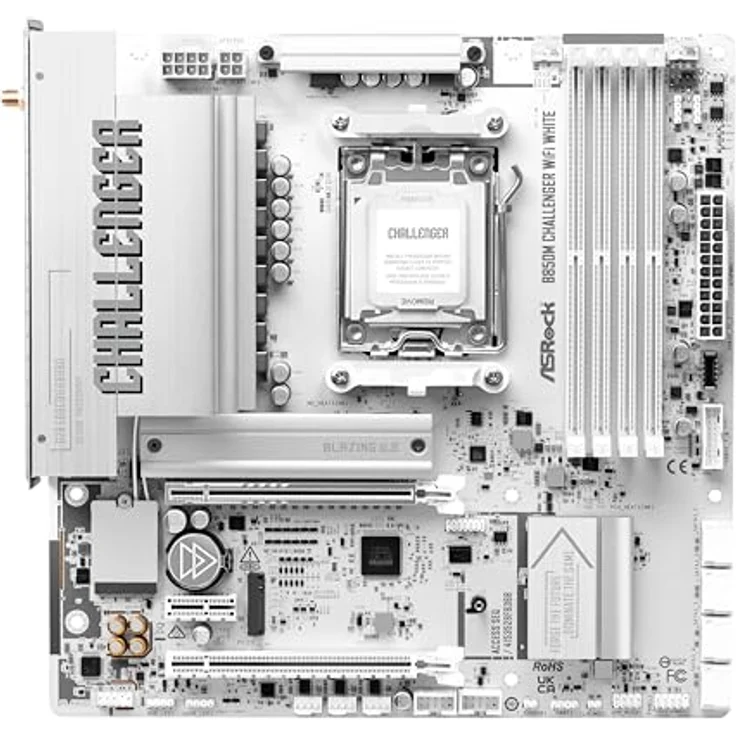ASRock B850M Challenger WiFi White, Micro-ATX Mainboard mit AM5 Sockel, DDR5 8000+(OC), PCIe 5.0, WiFi 7, LAN 2.5G, für AMD Ryzen 9000/8000/7000 – Bild 2