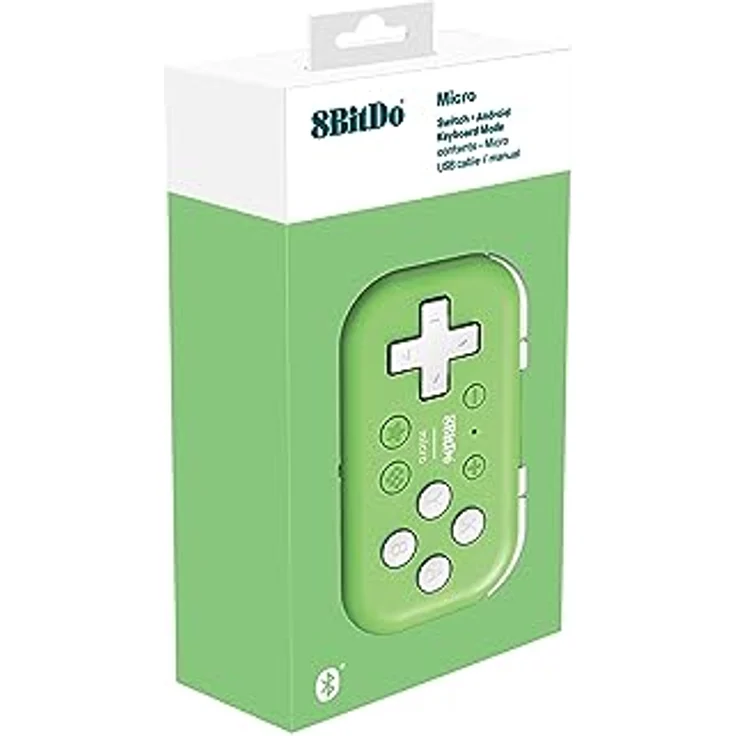 8Bitdo Micro Bluetooth Gamepad Pocket-sized Mini Controller for Switch, Android, and Raspberry Pi, Support Keyboard Mode (Green) – Bild 5