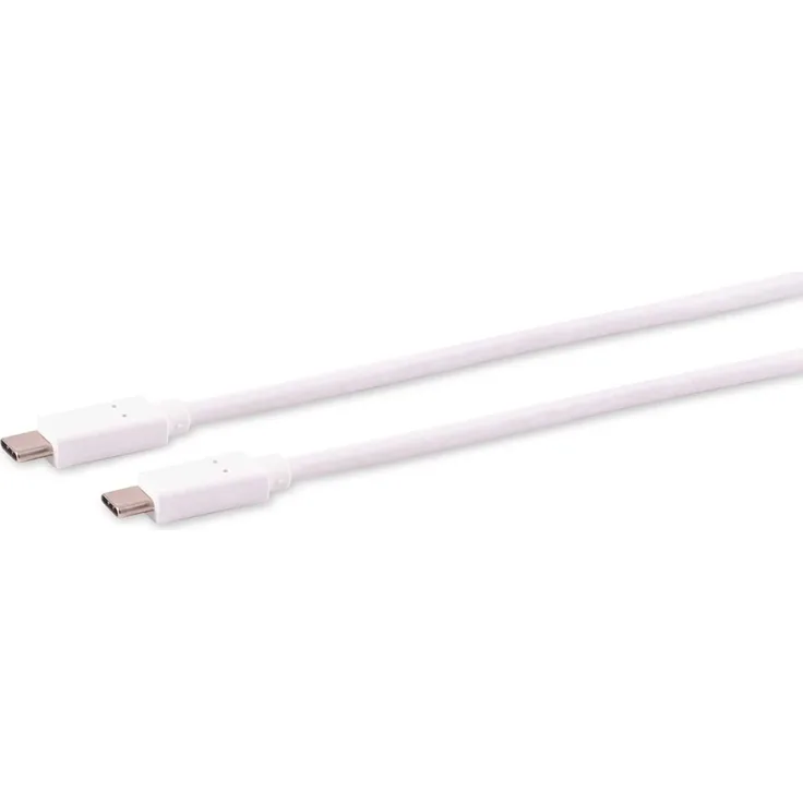 S-CONN USB C Verbindungskabel 0,25m, 2 x Typ C Stecker, USB 3.2 Gen 2x2, 20 Gbit/s, weiße Schirmung
