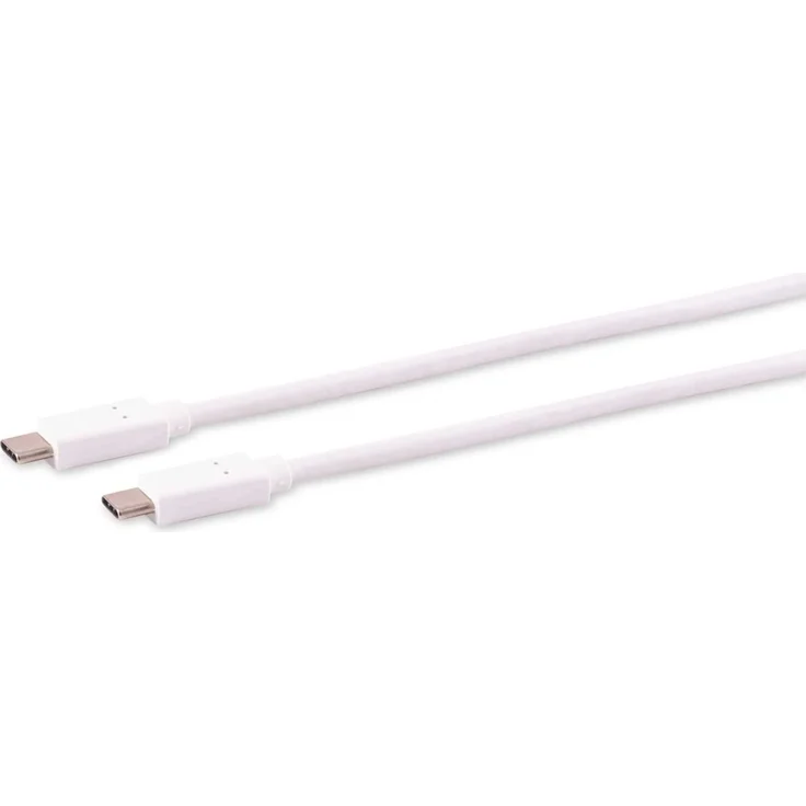 S-CONN USB C Verbindungskabel 0,25m, 2 x Typ C Stecker, USB 3.2 Gen 2x2, 20 Gbit/s, weiße Schirmung