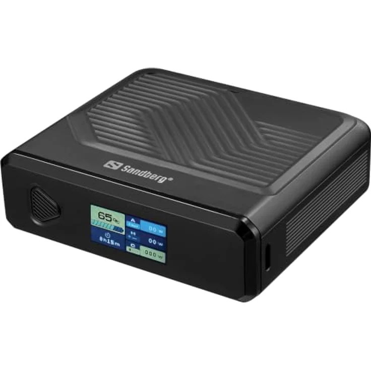 Sandberg Travel Powerbank 20000 PD100W, 20000 mAh, 100 W, mit kabelloser Ladestation, Schwarz – Bild 1