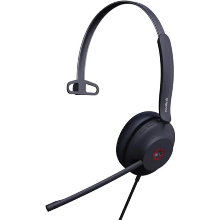 Yealink UH37 USB-Mono-Headset, kabelgebundenes Headset mit Geräuschunterdrückung, Teams-zertifiziert, USB-A- und USB-C-kompatibel, ideal für PC und Laptop
