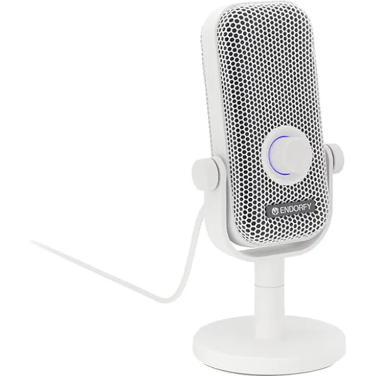 ENDORFY Solum Voice S Onyx White, USB Gaming Mikrofon mit RGB-Beleuchtung und Tap-to-Mute-Button
