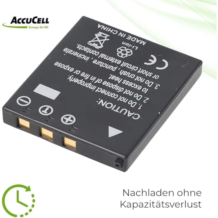 AccuCell Akku kompatibel mit Panasonic CGA-S004, DMW-BCB7, Li-Ion, 3,7V, 750mAh, 2,8Wh – Bild 5