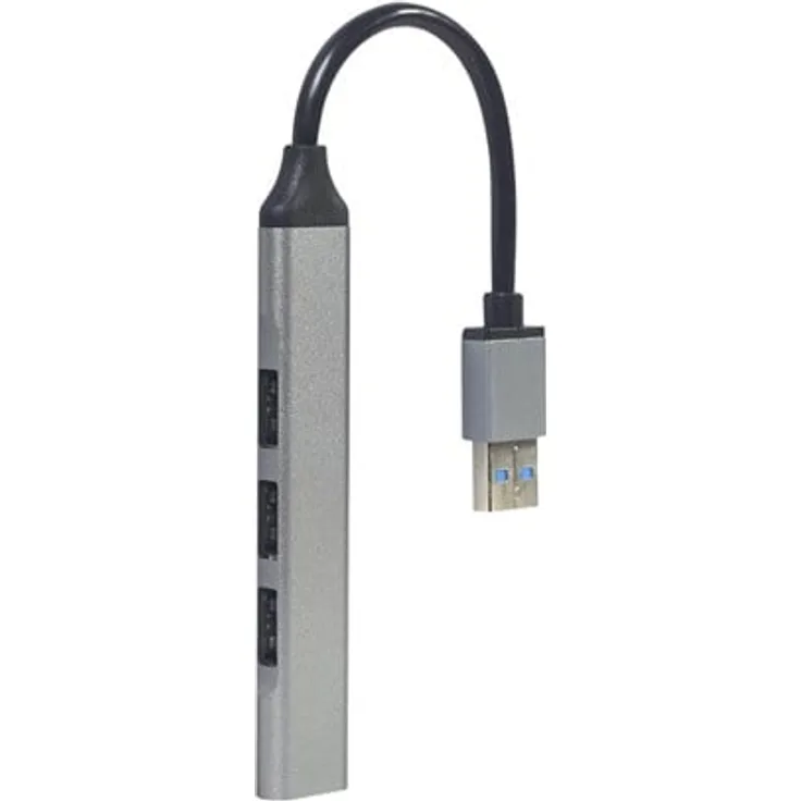 Gembird 4-Port USB-Hub, silber, 1 x USB 3.1 Gen 1 + 3 x USB 2.0 für Desktop