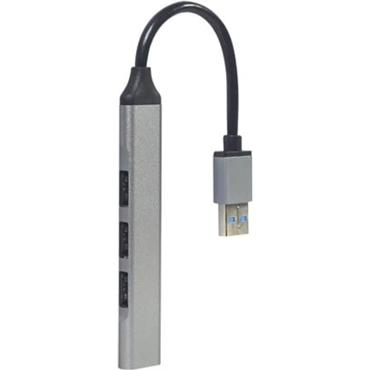 Gembird 4-Port USB-Hub, silber, 1 x USB 3.1 Gen 1 + 3 x USB 2.0 für Desktop