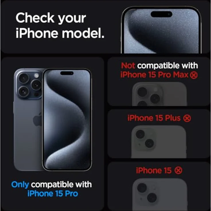 Spigen Glas.tR EZ Fit Displayschutzfolie für iPhone 15 Pro, 2 Stück, Kratzfest, 9H Härte, Transparent – Bild 2