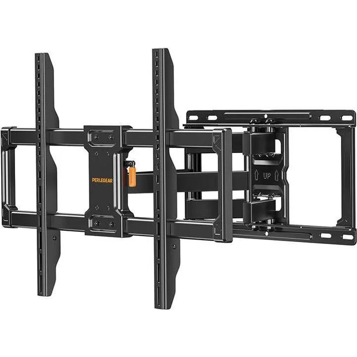 Perlegear PGLF12-EU TV Wandhalterung, 42-82 Zoll, robuste Stahlkonstruktion, Schwarz, mit Neigungs- und Drehfunktion