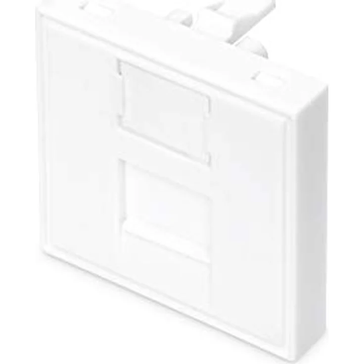 Digitus DN-93802-3-SH Rahmenplatte 1-fach, Weiß, für Multimedia Keystone Jacks, horizontale und vertikale Montageoptionen – Bild 1