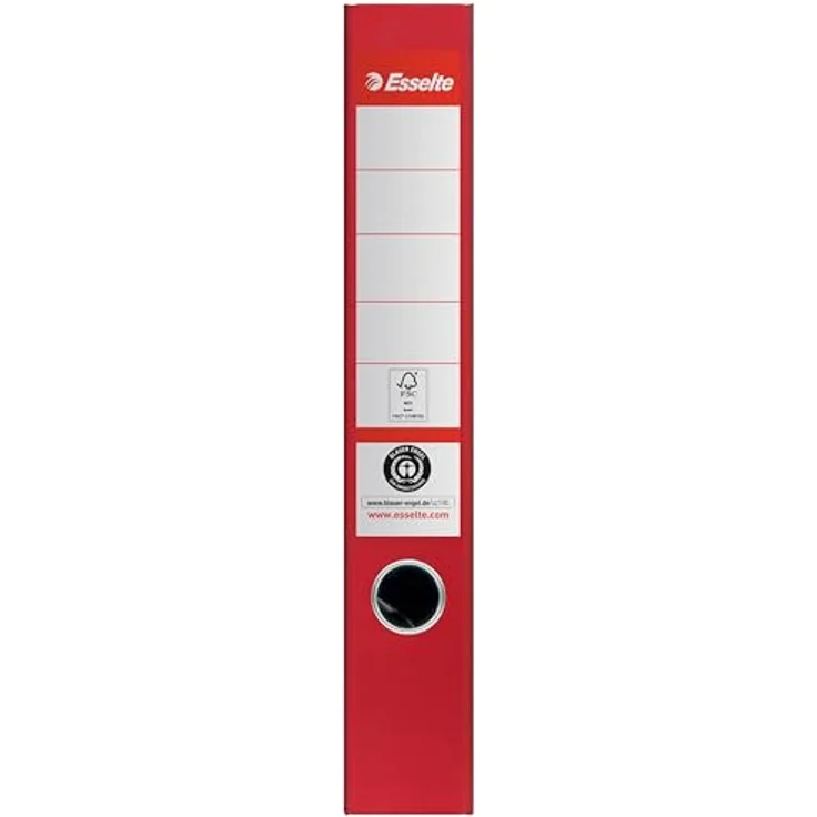 ESSELTE Aktenordner Ordner No.1 klimaneutral Papier A4 50mm rot, FSC-zertifiziert mit Hebelmechnik und 350 Blatt Kapazität – Bild 4