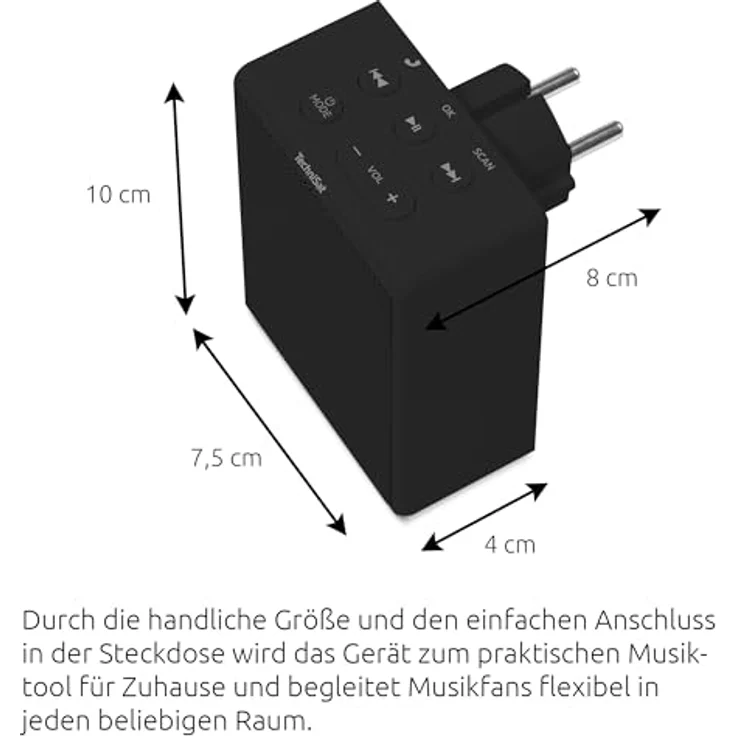 TechniSat VIOLA Steckdosenradio, Kompaktes UKW-Radio mit Bluetooth und 30 Favoriten, weiß – Bild 7
