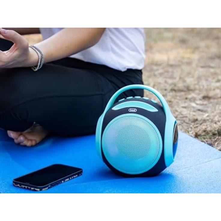 Trevi XR 8A 202 Tragbarer Bluetooth-Lautsprecher 20 W, TWS-fähig, USB-Anschluss, Micro SD, Wasserfest, Türkis – Bild 4