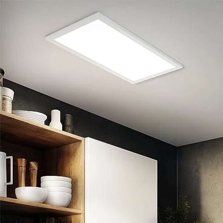 INSPIRE GDANSK-LED-Panel – 30 x 60 cm – RGB-dimmbar – mehrfarbiges Licht – 100 bis 2900 LM – 2700 K bis 6500 K – 23 W – weißes Aluminium