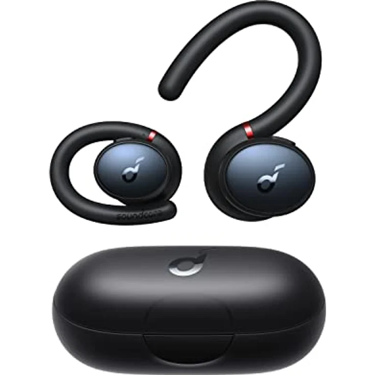 Soundcore Anker Sport X10 TWS Bluetooth 5.2 Wireless Hook Sport Headset - IPX7 Wasserdicht - drehbare Ohrhaken - Bis zu 32 Stunden Spielzeit - Schweißfest - Schnellladung, Schwarz – Bild 3