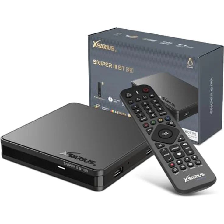 Xsarius Sniper 3 BT, 4K Linux UHD HEVC OTT Streaming-Box mit Bluetooth, Dual-WiFi und Ethernet-Verbindung – Bild 1