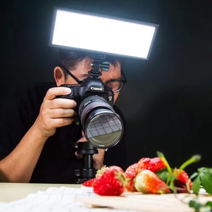 VILTROX L132T LED Videoleuchte Video Licht Pad On-Kamera 3300K-5600k Farbtemperatur Fotoleuchte für Canon Nikon Sony DSLR Kameras Videokameras(ohne Batterie) – Bild 3