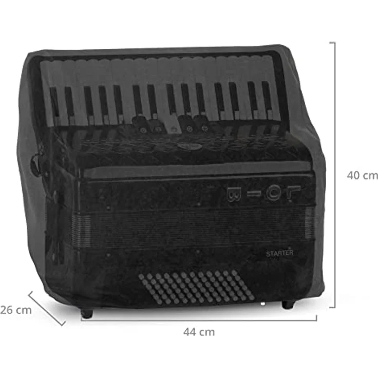 Alpenklang Akkordeon Case, Schutzhülle für 72 Bässe, Velours Schwarz, Abmessungen 44 x 26 x 40 cm – Bild 4