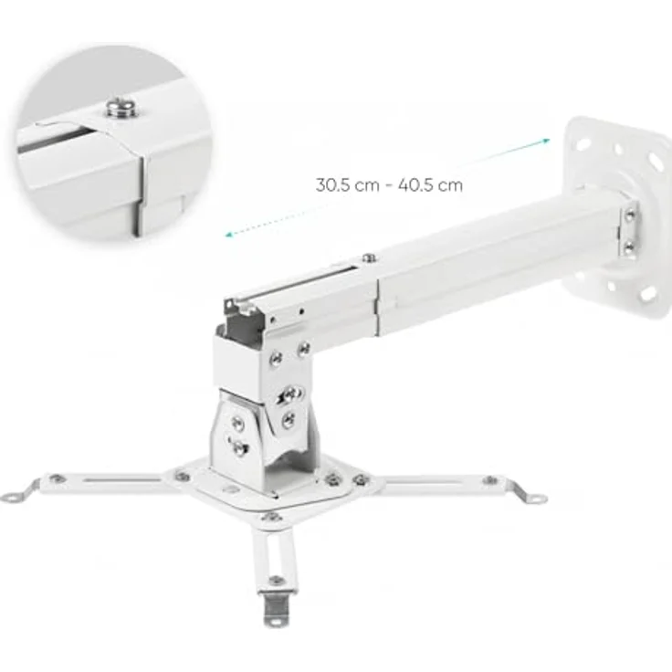 Onkron K5A, Adjustable Ceiling/Wall Projector Mount bis 10 kg, Weiß, mit Neigung und Drehung – Bild 7