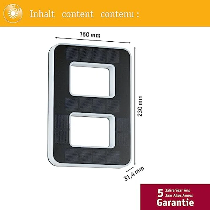 Paulmann 79849 LED Solar Hausnummer 8 IP44 Warmweiß Akku wechselbar incl. 1x0,2 Watt Solarleuchte Schwarz Solarlampe Kunststoff Solarlicht 3000 K – Bild 5