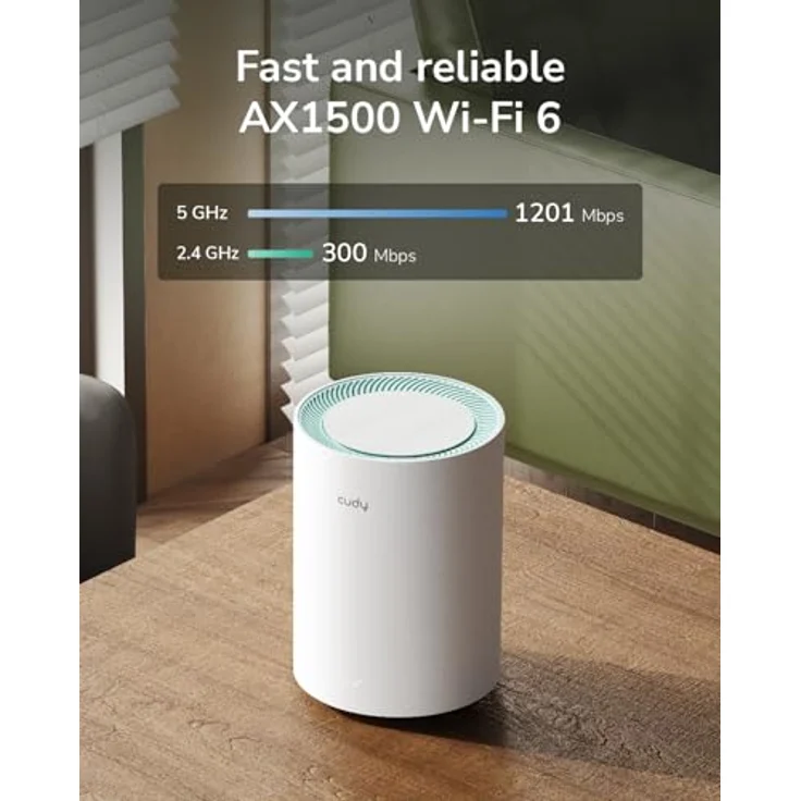 Cudy M1500, Dual Band AX1500 WiFi 6 Mesh Wi-Fi System, ersetzt Router und Extender, bis 2500 m² Reichweite, 3 Gigabit-Ports pro Einheit, Ethernet-Backhaul, 3er-Pack – Bild 3
