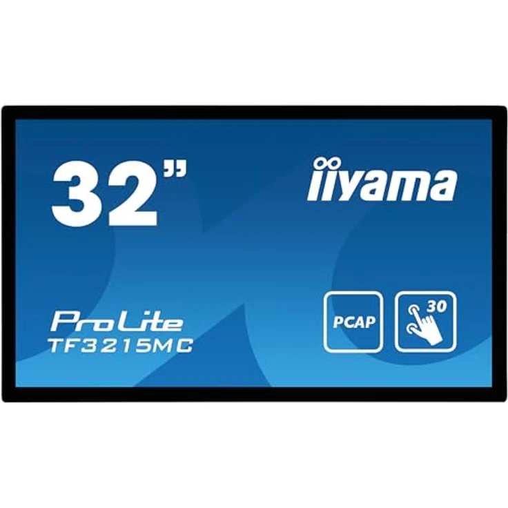 iiyama Prolite TF3215MC-B2 80cm 31,5" VA LED-Monitor Full-HD Open Frame 30 Punkt Multitouch kapazitiv VGA HDMI DisplayPort 24/7 IP65 IK-7 7H Touch-durch-Glas schwarz – Bild 2