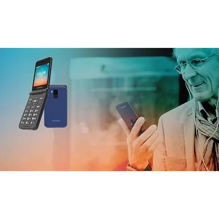 MP myPhone Flip LTE Klapphandy für Senioren SOS-Taste 4G VoLTE großer Akku 1000 mAh bis zu 6 Tage ohne Aufladen, mit Fackel, Dual SIM – Bild 2