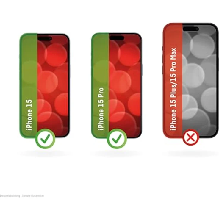 Displex Full Cover Panzerglas (10H) für Apple iPhone 15/15 Pro, vollständige Displayabdeckung, kratzresistent, hüllenfreundlich, Eco-Montagerahmen – Bild 5