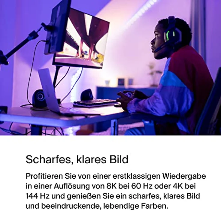 Belkin USB-C/DisplayPort 1.4-Kabel, 2 m, 32,4 Gbit/s, 8K bei 60 Hz oder 4K bei 144 Hz, mit HBR3, DSC, HDCP 2.2, DP-Alt-Modus, abwärtskompatibel, geeignet für Windows, MacOS, iPadOS, Android und mehr – Bild 3