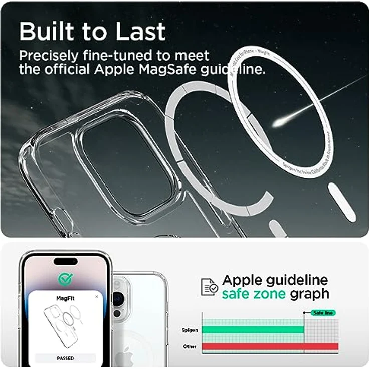 Spigen iPhone 14 Pro Ultra Hybrid MagFit Hülle [Anti-Yellowing] MagSafe Transparent -Crystal Clear – Bild 4