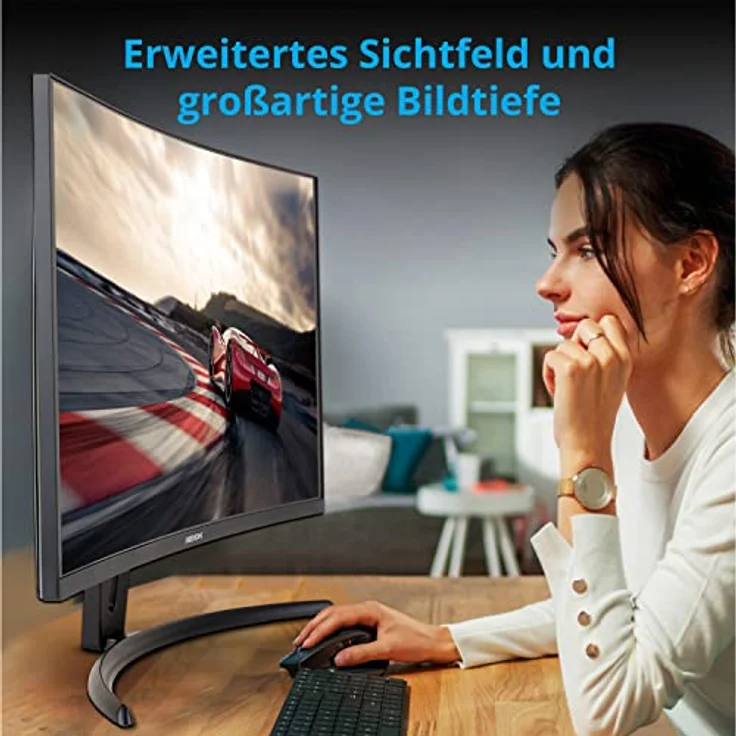 MEDION P52720 (MD 22020) 68,6 cm (27 Zoll) Full HD Curved Monitor mit integrierten Lautsprechern, HDMI, DVI-D, VGA, schwarz – Bild 4