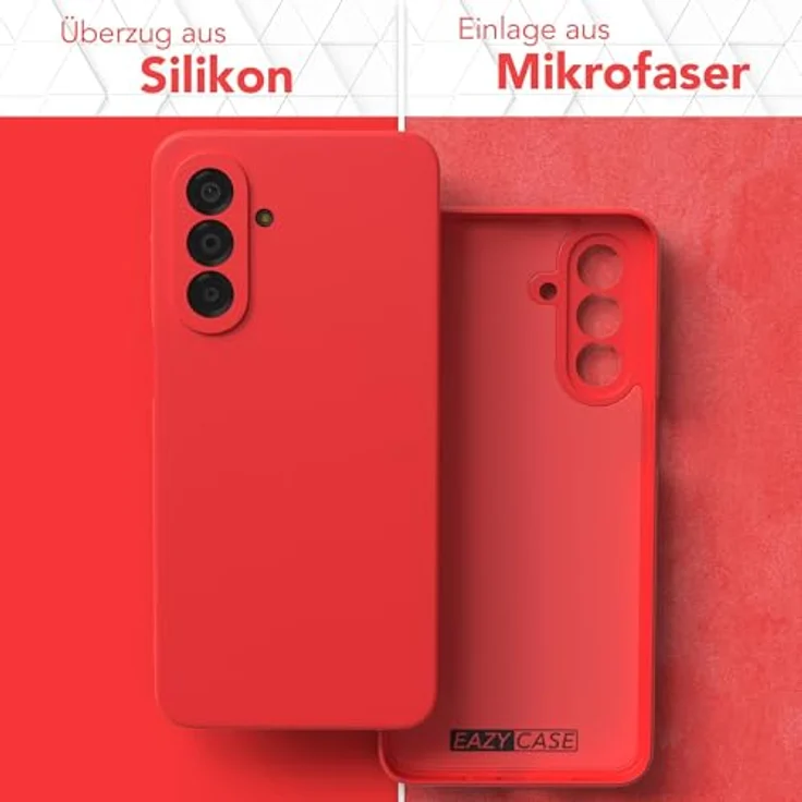 EAZY CASE Silikonhülle für Galaxy A17, stoßfestes TPU Case in Mattrot mit Kameraschutz und kabelloser Ladefähigkeit – Bild 3