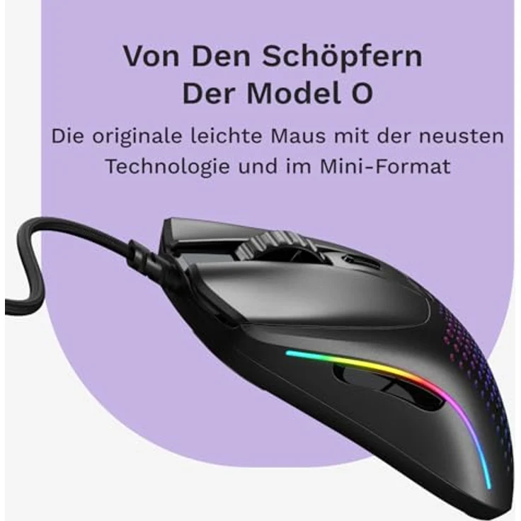 Glorious Model O 2 Mini Gaming Maus, RGB - schwarz, 26.000 DPI, 49g, kabelgebunden – Bild 2
