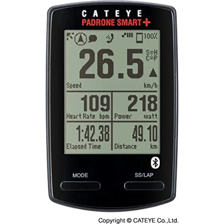 Cateye Padrone Smart CC-SC100B Fahrradcomputer, schwarz, klein – Bild 2