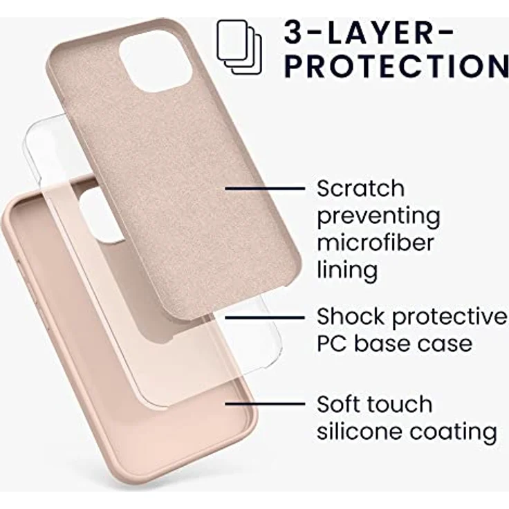 kwmobile Handyhülle für iPhone 13, Silikon Case Coconut Swirl, kabelloses Laden, rutschfeste Gummierung, elastisch und strapazierfähig – Bild 2